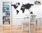 استیکر دیواری آژانس هواپیمایی نقشه جهان World Map Wallsticker کد h092
