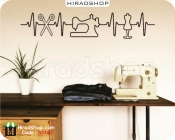استیکر چرخ خیاطی Sewing Machine wallstickers  کد h3142