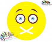 استیکر دیواری تلگرام شکلک سکوت Silence Emoticon Wallstickers کد h694