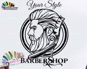  استیکر و برچسب دیواری آرایشگاه مردانه کد h868