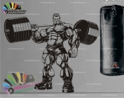 استیکر و برچسب دیواری باشگاه بدنسازی مرد بدنسازbodybuilding wallstickers کدh2365
